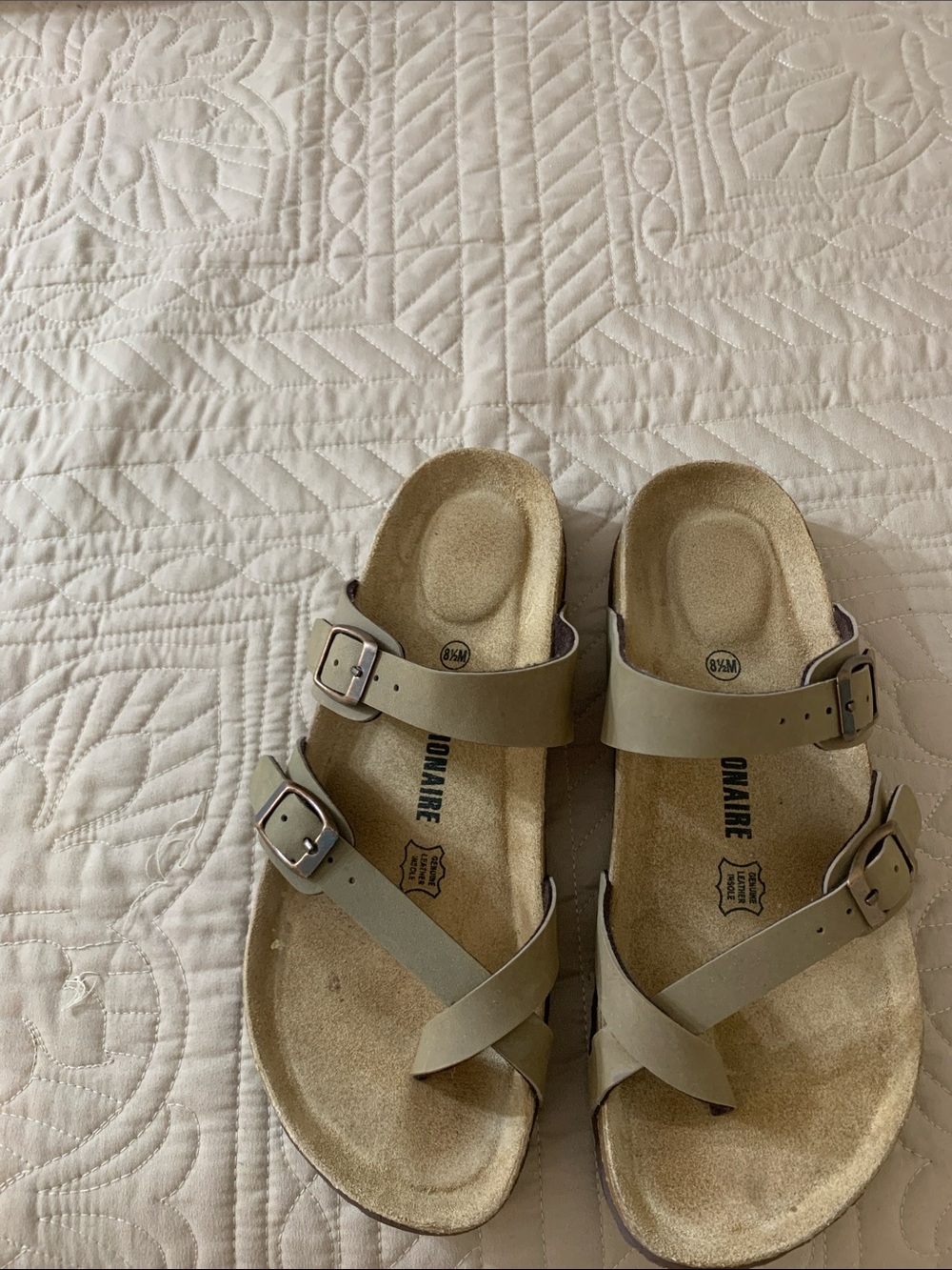 Cushionaire  Taupe Double-Buckled Women's Sandals Size 8.5